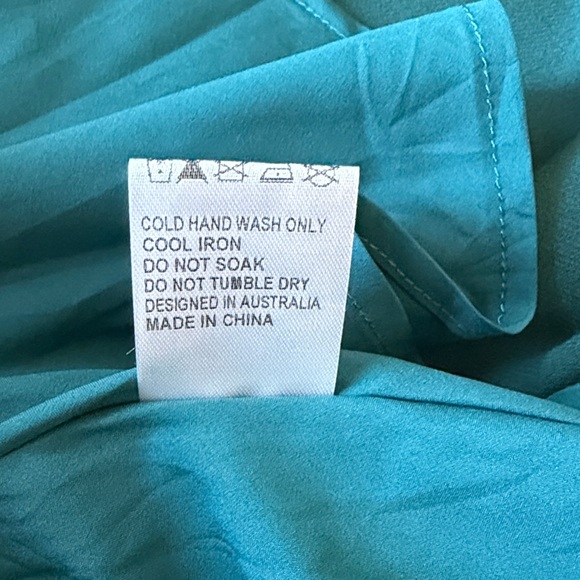 Hello Molly Seraphina Strapless Satin Maxi Dress Teal Size S New With Tag - Picture 15 of 15